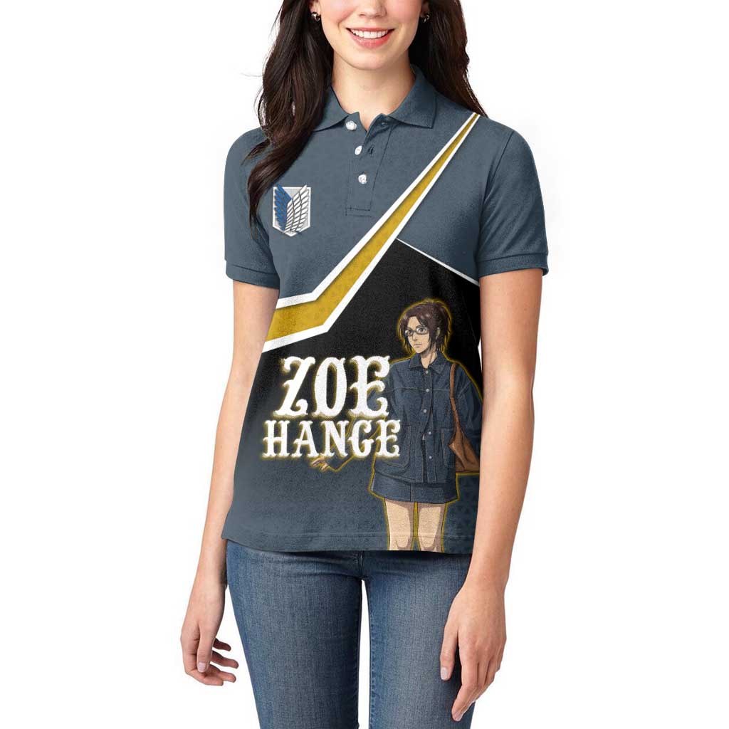 Zoe Hange Attack on Titan Women Polo Shirt Anime Urban Chic Illustration