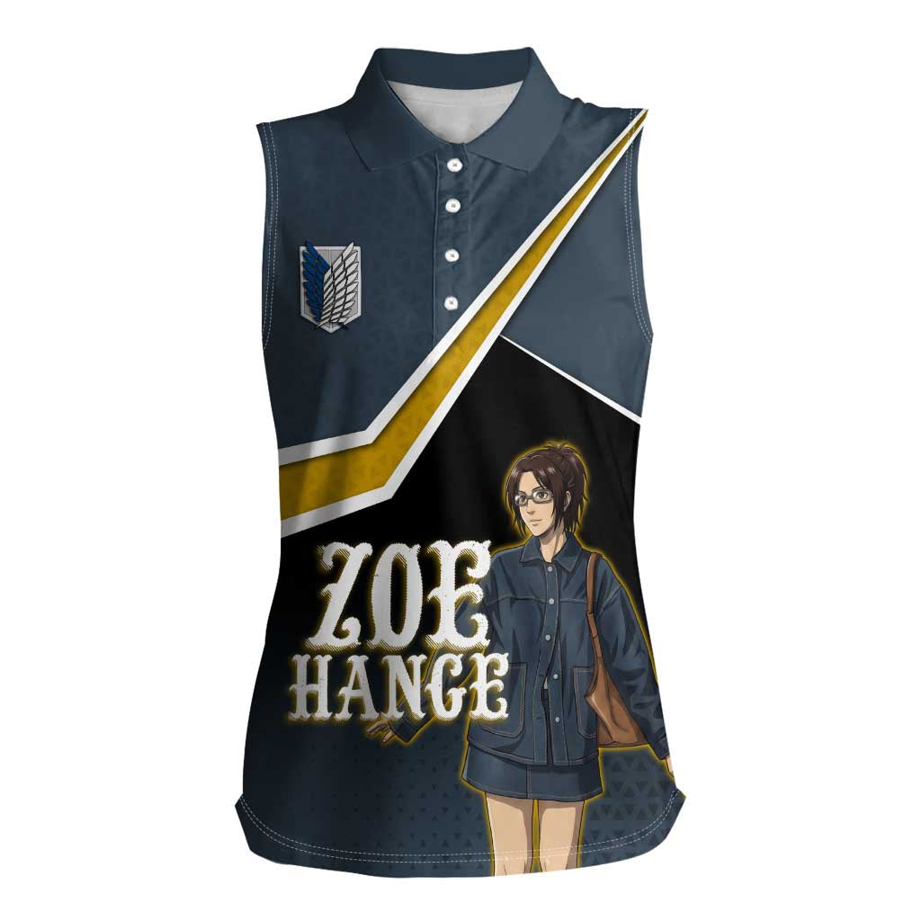 Zoe Hange Attack on Titan Women Sleeveless Polo Shirt Anime Urban Chic Illustration