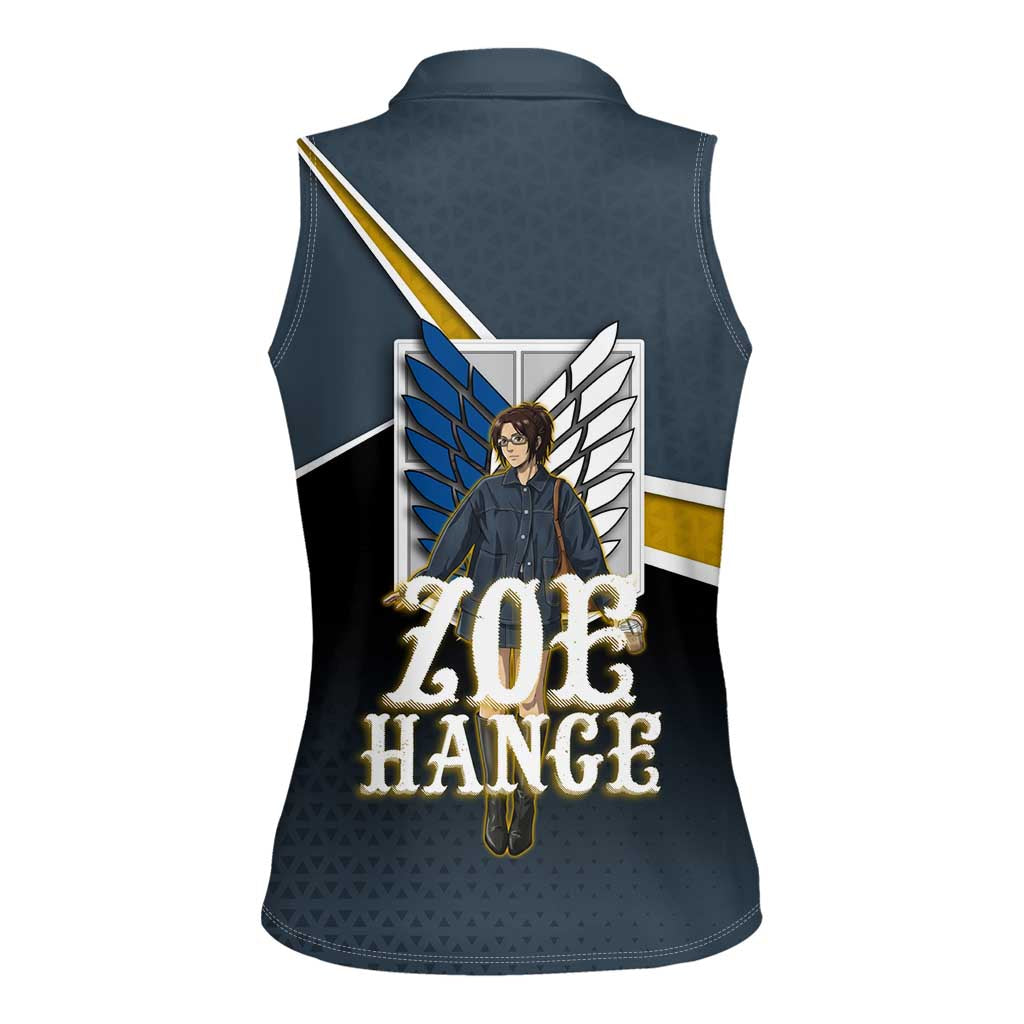 Zoe Hange Attack on Titan Women Sleeveless Polo Shirt Anime Urban Chic Illustration