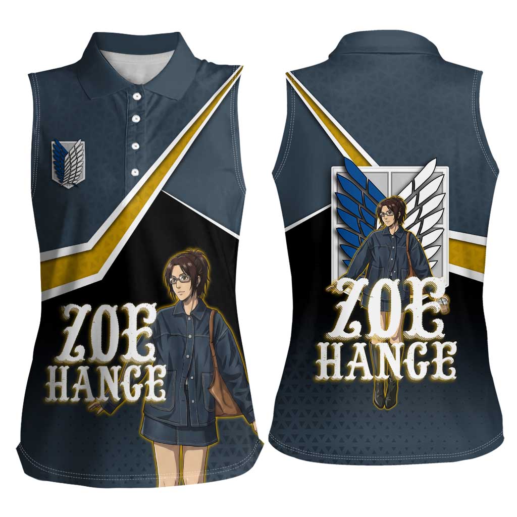 Zoe Hange Attack on Titan Women Sleeveless Polo Shirt Anime Urban Chic Illustration