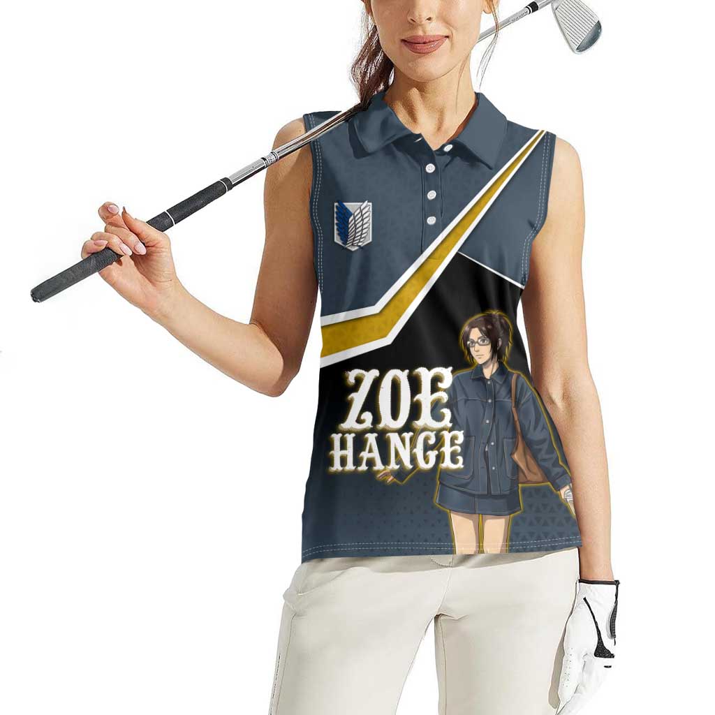 Zoe Hange Attack on Titan Women Sleeveless Polo Shirt Anime Urban Chic Illustration
