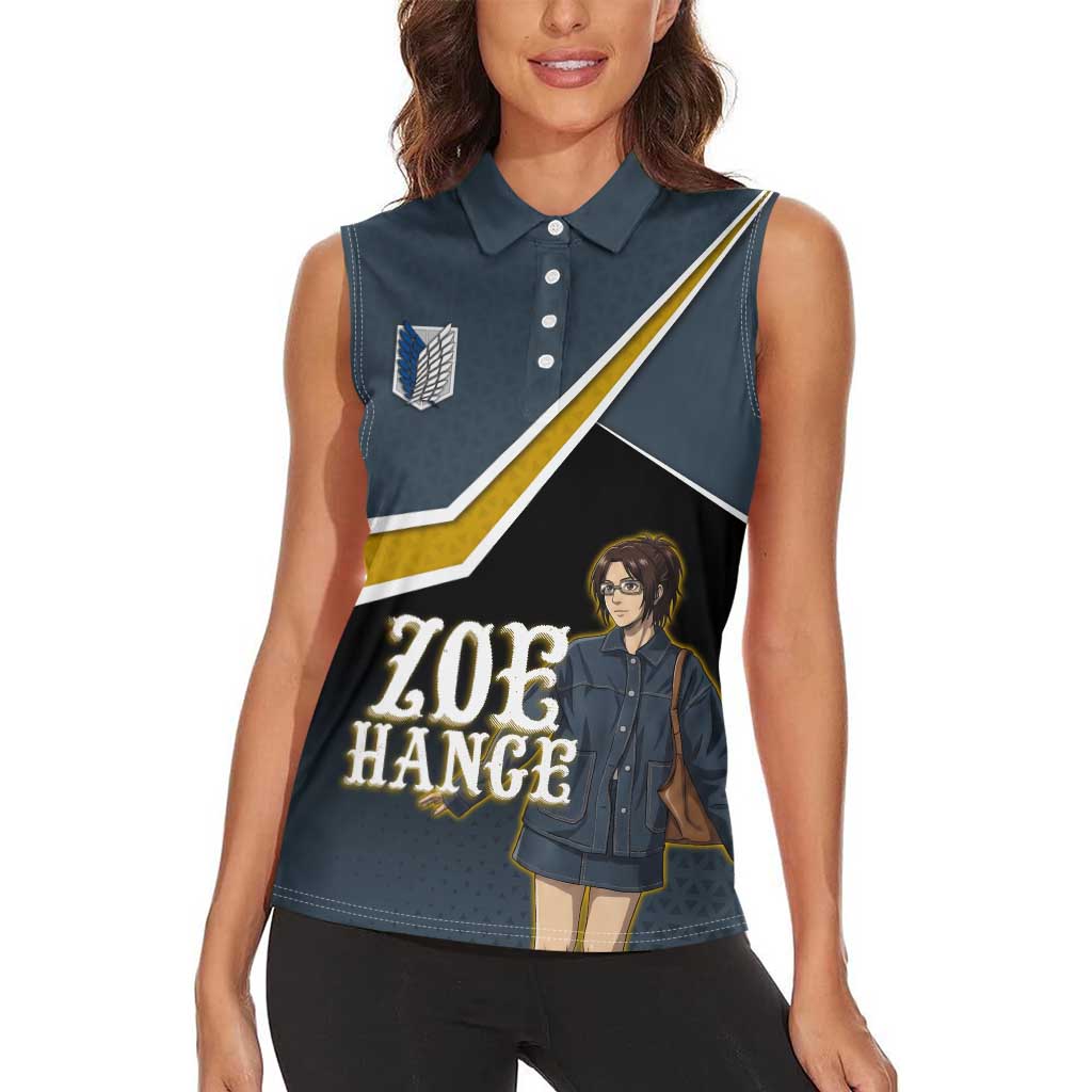 Zoe Hange Attack on Titan Women Sleeveless Polo Shirt Anime Urban Chic Illustration
