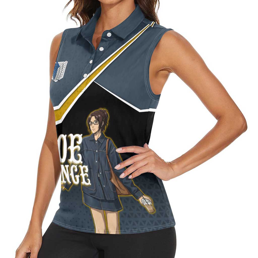 Zoe Hange Attack on Titan Women Sleeveless Polo Shirt Anime Urban Chic Illustration