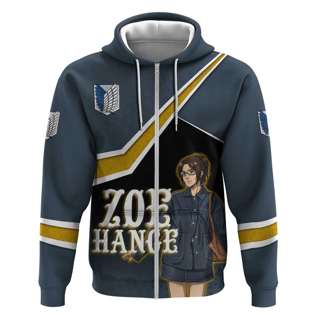 Zoe Hange Attack on Titan Zip Hoodie Anime Urban Chic Illustration