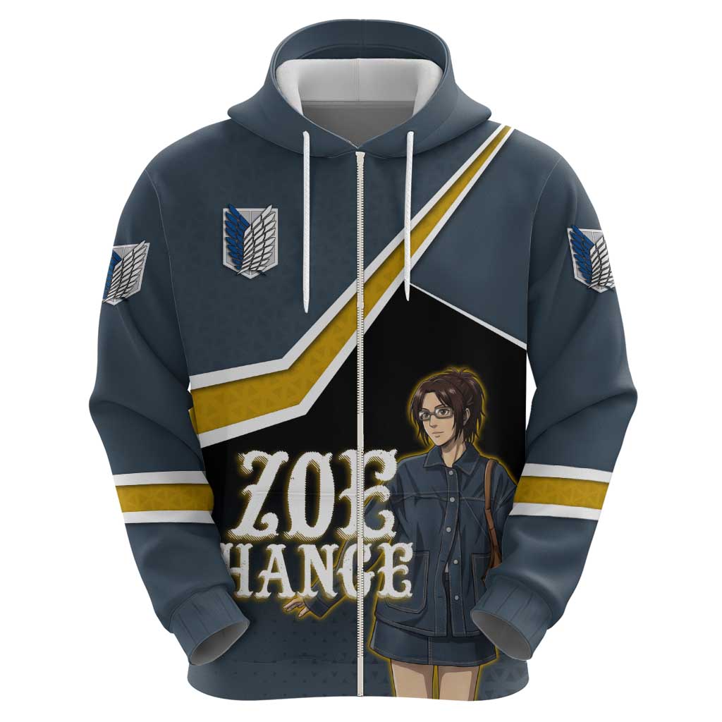 Zoe Hange Attack on Titan Zip Hoodie Anime Urban Chic Illustration