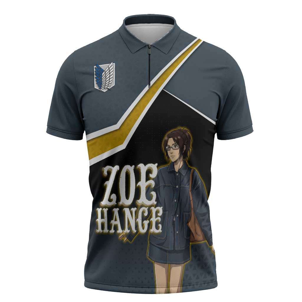 Zoe Hange Attack on Titan Zipper Polo Shirt Anime Urban Chic Illustration