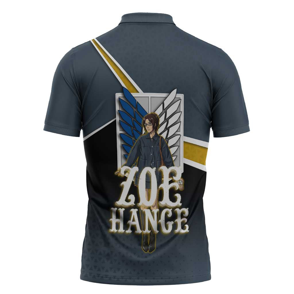 Zoe Hange Attack on Titan Zipper Polo Shirt Anime Urban Chic Illustration