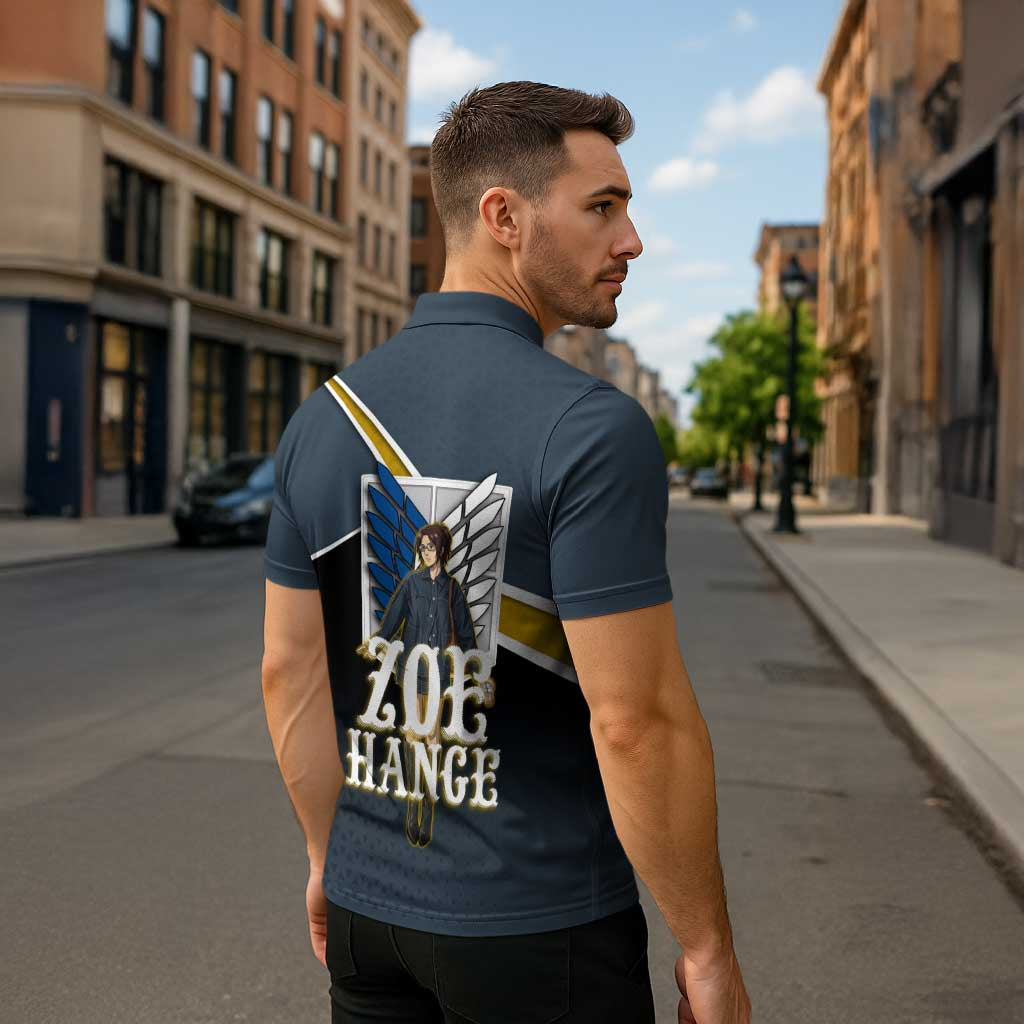 Zoe Hange Attack on Titan Zipper Polo Shirt Anime Urban Chic Illustration