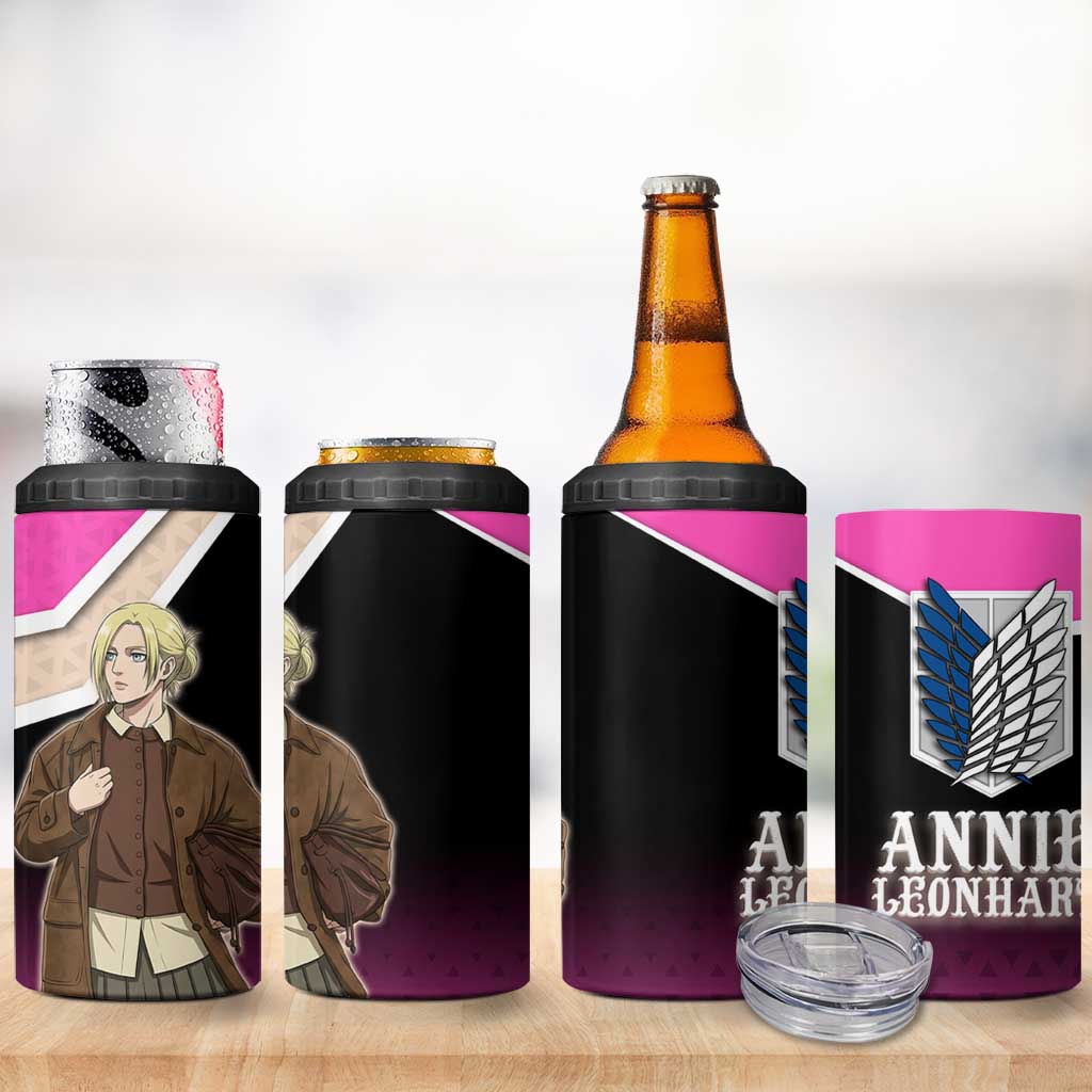 Annie Leonhart Attack on Titan 4 in 1 Can Cooler Tumbler Anime Preppy Streetwear Style