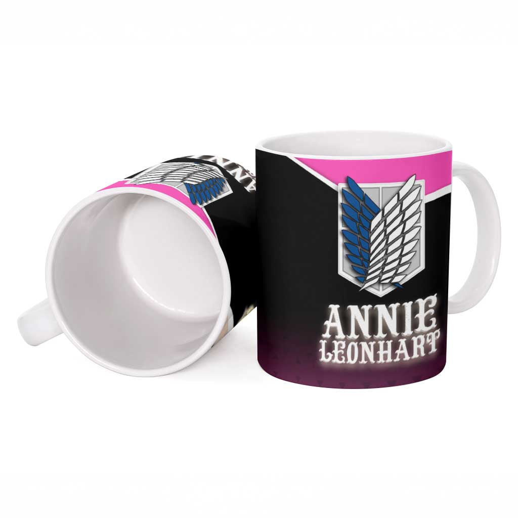 Annie Leonhart Attack on Titan Ceramic Mug Anime Preppy Streetwear Style