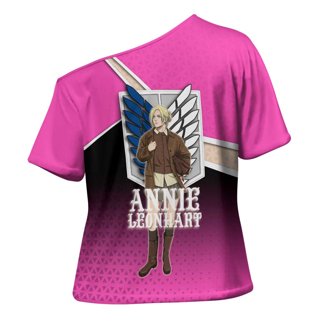Annie Leonhart Attack on Titan Cross Shoulder Shirt Anime Preppy Streetwear Style