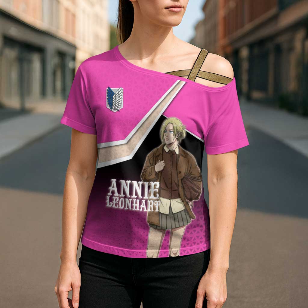 Annie Leonhart Attack on Titan Cross Shoulder Shirt Anime Preppy Streetwear Style