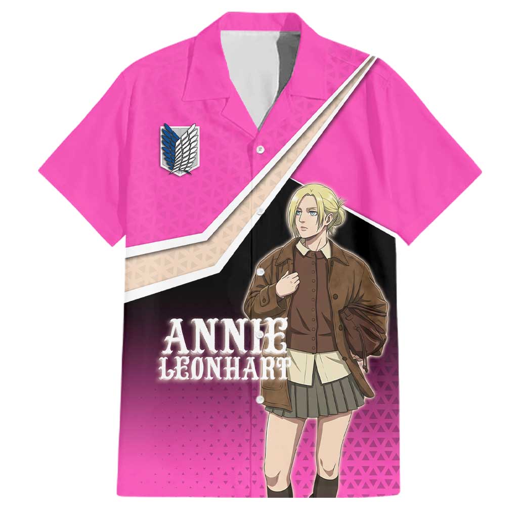 Annie Leonhart Attack on Titan Family Matching Off Shoulder Maxi Dress and Hawaiian Shirt Anime Preppy Streetwear Style