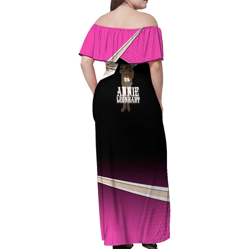 Annie Leonhart Attack on Titan Family Matching Off Shoulder Maxi Dress and Hawaiian Shirt Anime Preppy Streetwear Style