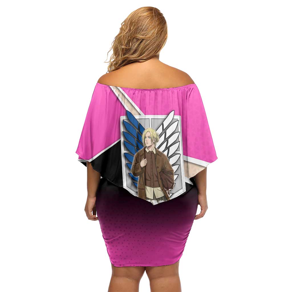 Annie Leonhart Attack on Titan Family Matching Off Shoulder Short Dress and Hawaiian Shirt Anime Preppy Streetwear Style