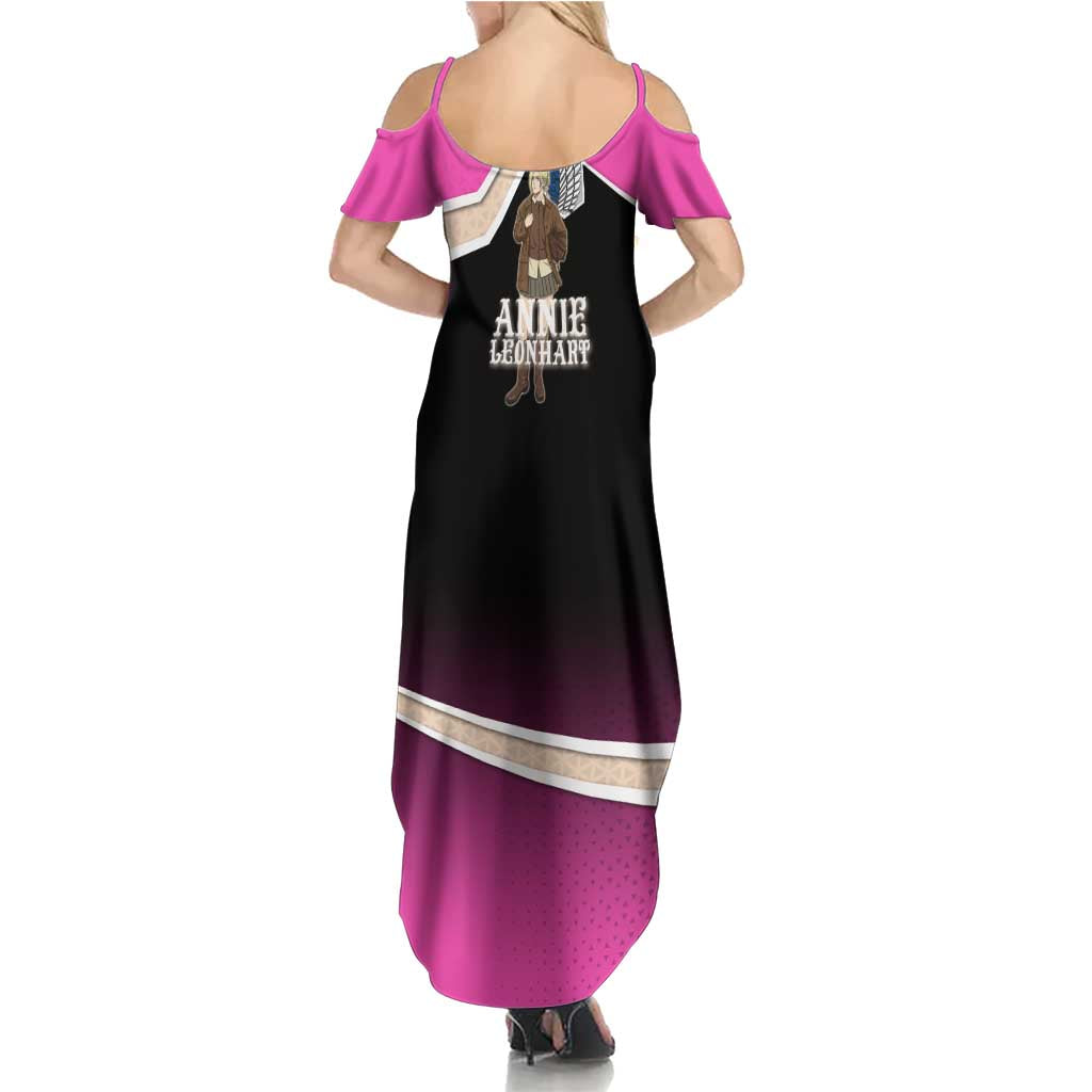 Annie Leonhart Attack on Titan Family Matching Summer Maxi Dress and Hawaiian Shirt Anime Preppy Streetwear Style