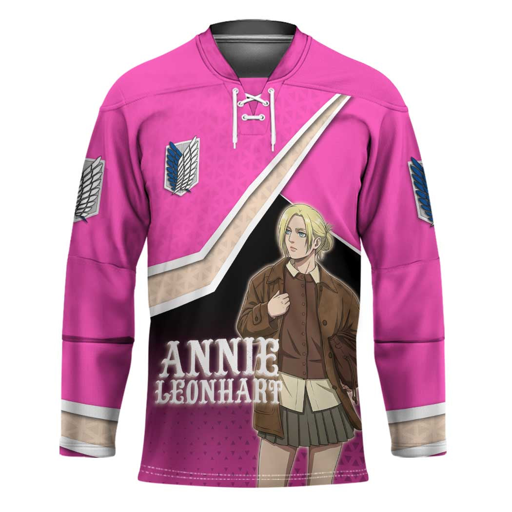 Annie Leonhart Attack on Titan Hockey Jersey Anime Preppy Streetwear Style