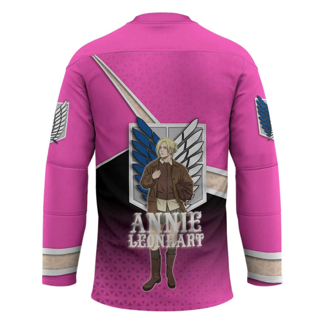 Annie Leonhart Attack on Titan Hockey Jersey Anime Preppy Streetwear Style