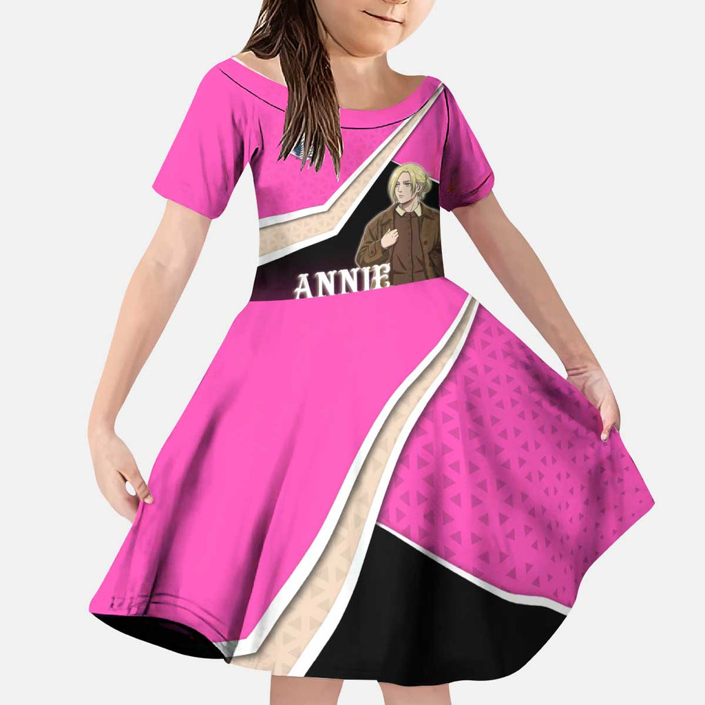 Annie Leonhart Attack on Titan Kid Short Sleeve Dress Anime Preppy Streetwear Style