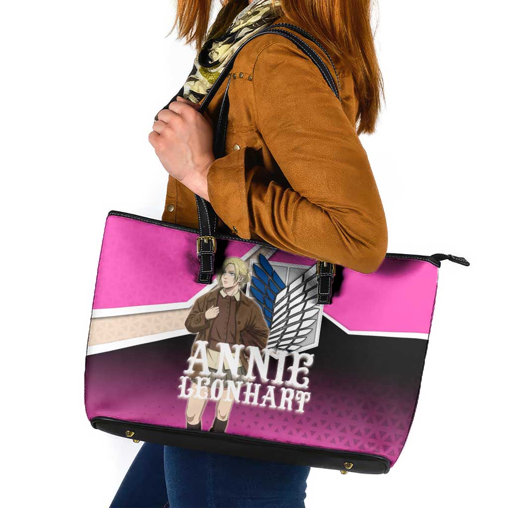 Annie Leonhart Attack on Titan Leather Tote Bag Anime Preppy Streetwear Style