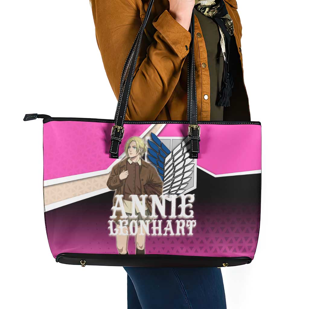 Annie Leonhart Attack on Titan Leather Tote Bag Anime Preppy Streetwear Style