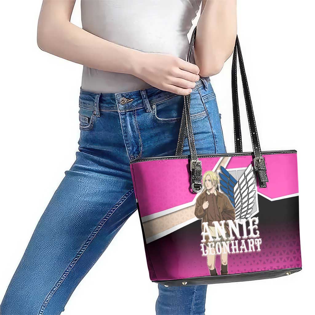 Annie Leonhart Attack on Titan Leather Tote Bag Anime Preppy Streetwear Style