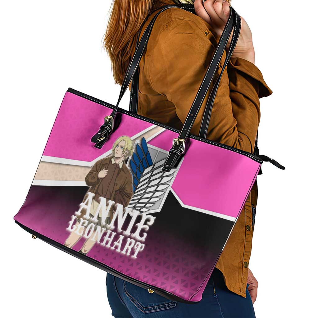 Annie Leonhart Attack on Titan Leather Tote Bag Anime Preppy Streetwear Style