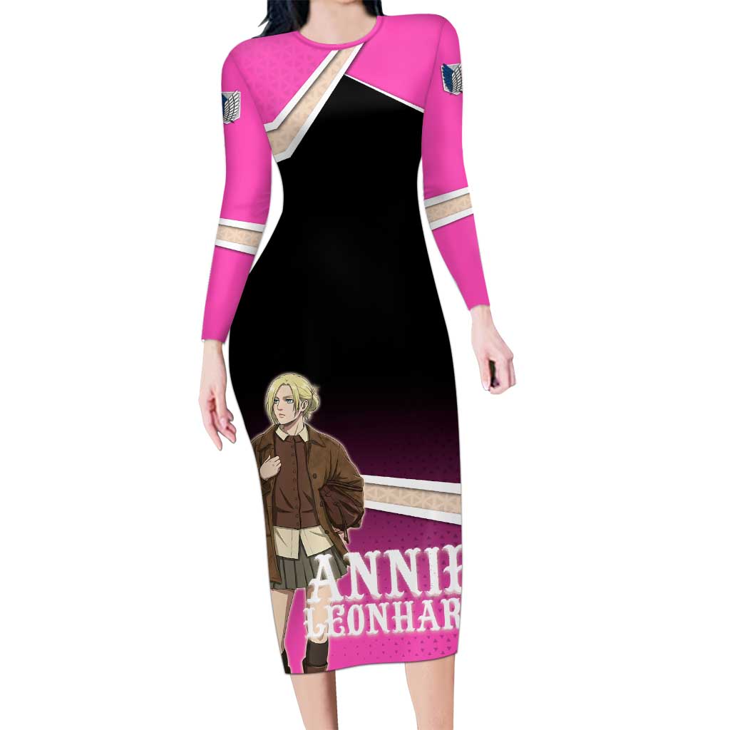 Annie Leonhart Attack on Titan Long Sleeve Bodycon Dress Anime Preppy Streetwear Style