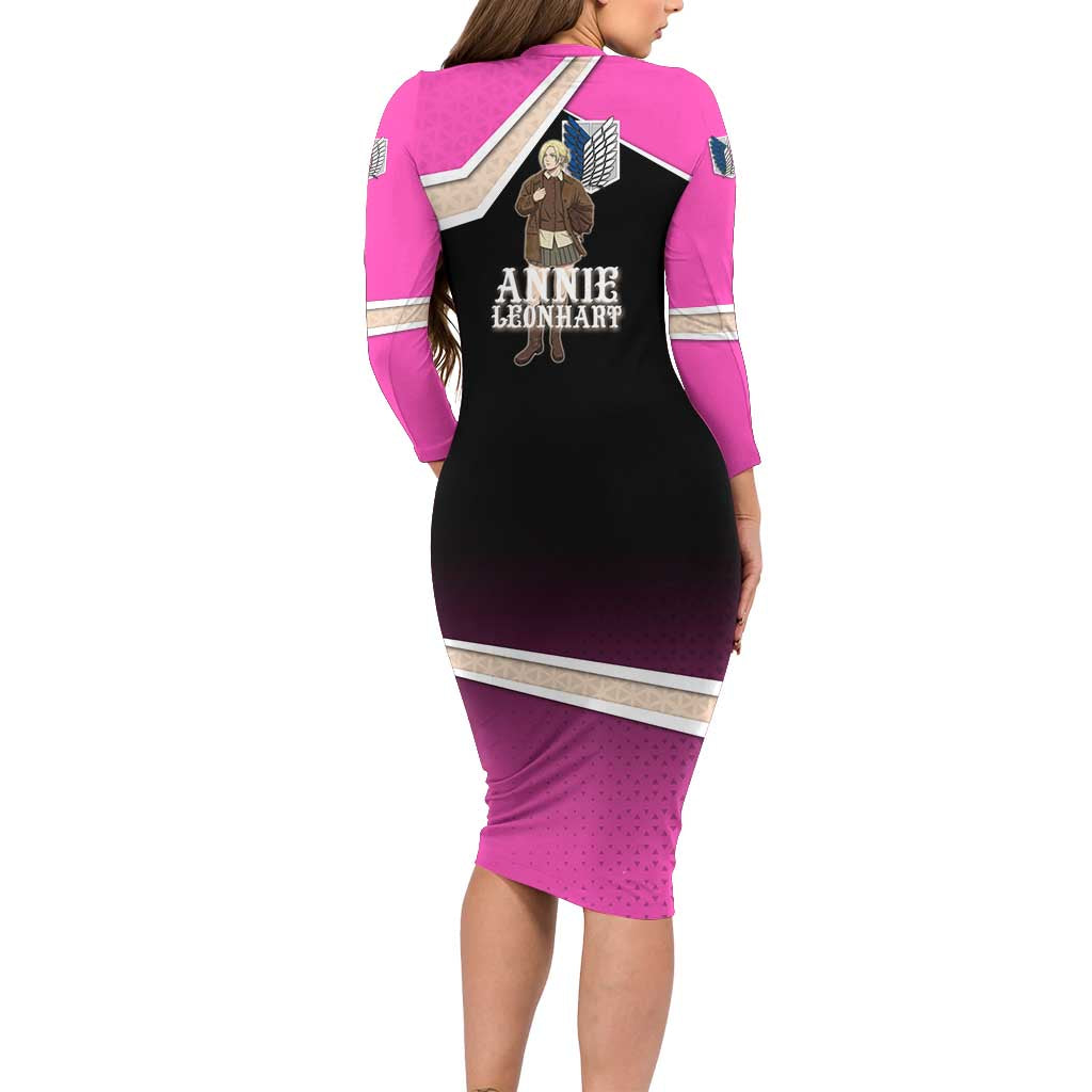 Annie Leonhart Attack on Titan Long Sleeve Bodycon Dress Anime Preppy Streetwear Style