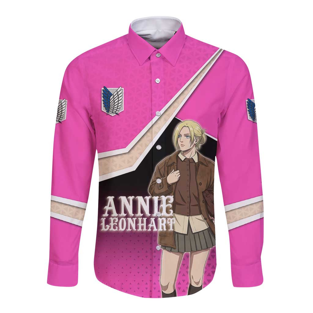 Annie Leonhart Attack on Titan Long Sleeve Button Shirt Anime Preppy Streetwear Style