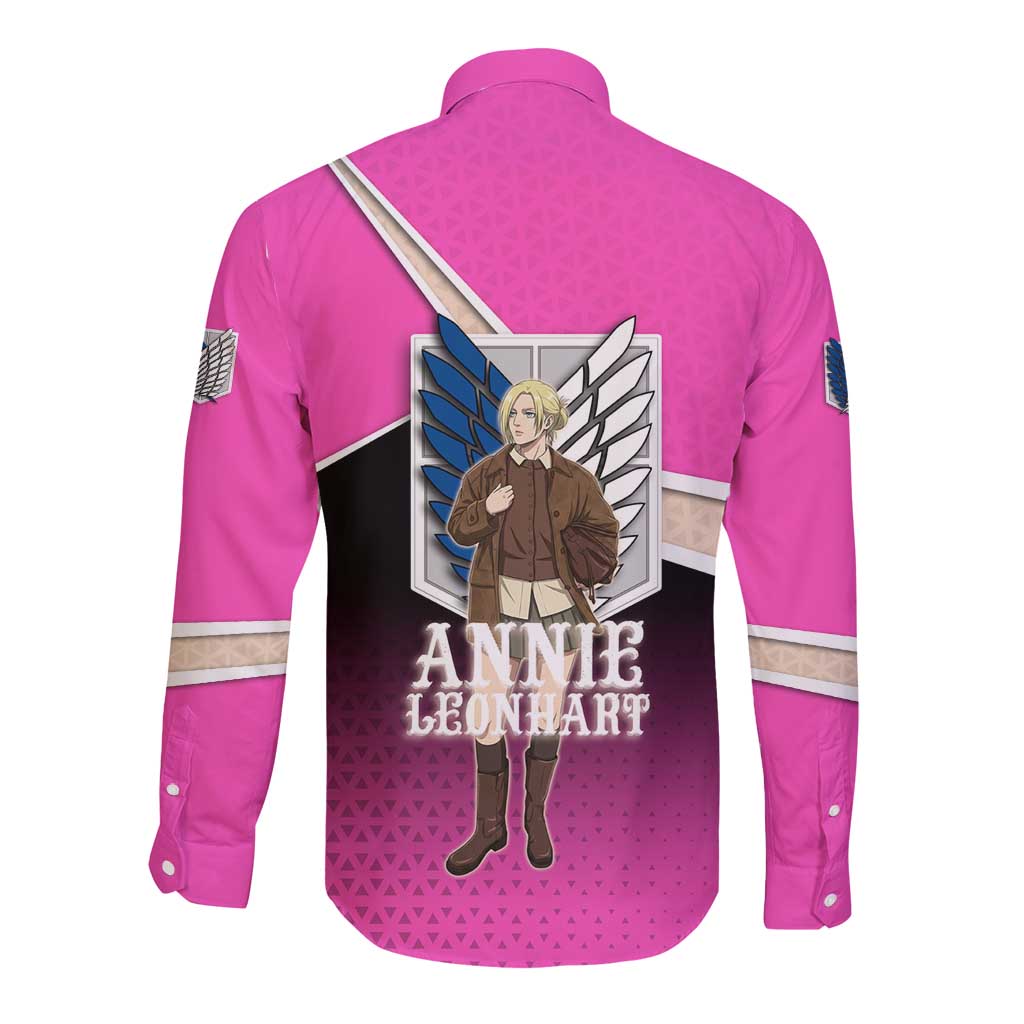 Annie Leonhart Attack on Titan Long Sleeve Button Shirt Anime Preppy Streetwear Style