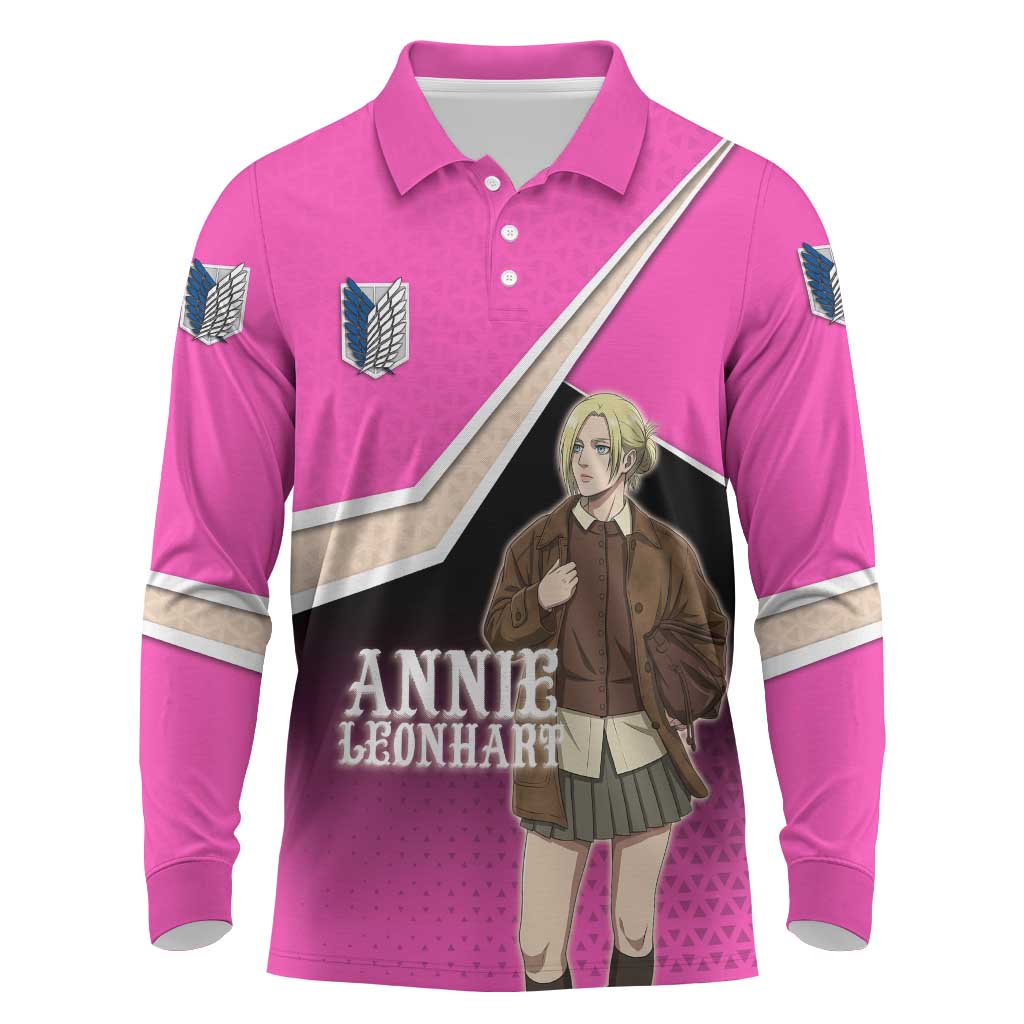 Annie Leonhart Attack on Titan Long Sleeve Polo Shirt Anime Preppy Streetwear Style