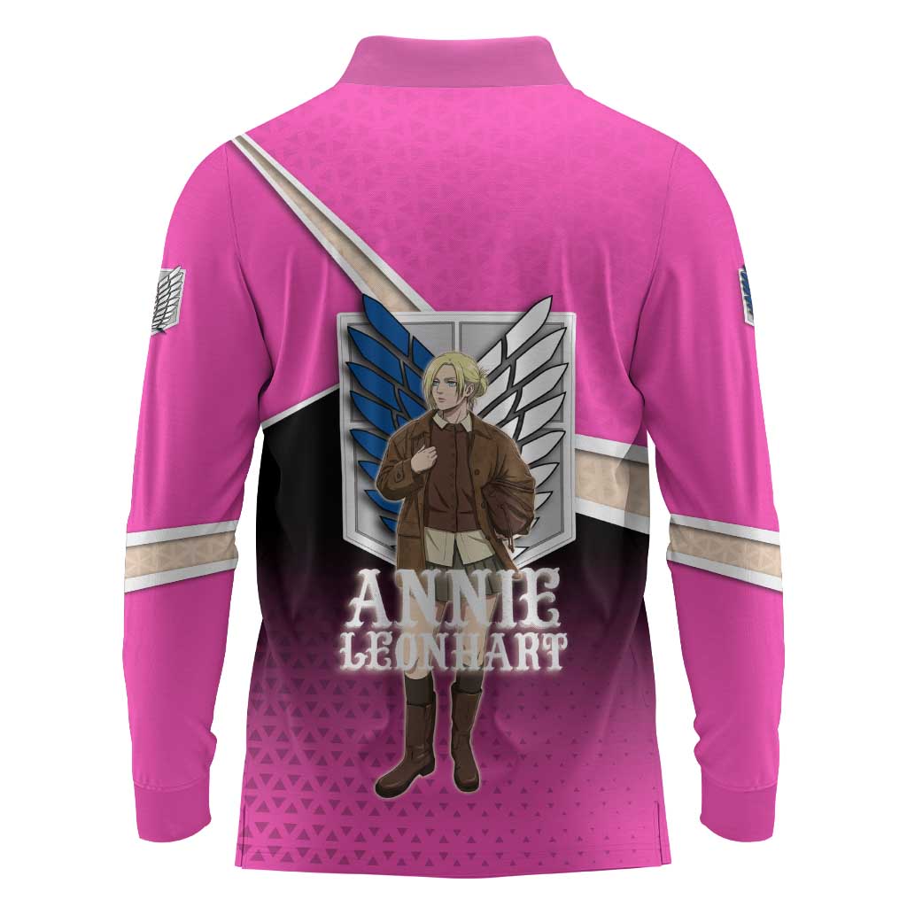 Annie Leonhart Attack on Titan Long Sleeve Polo Shirt Anime Preppy Streetwear Style