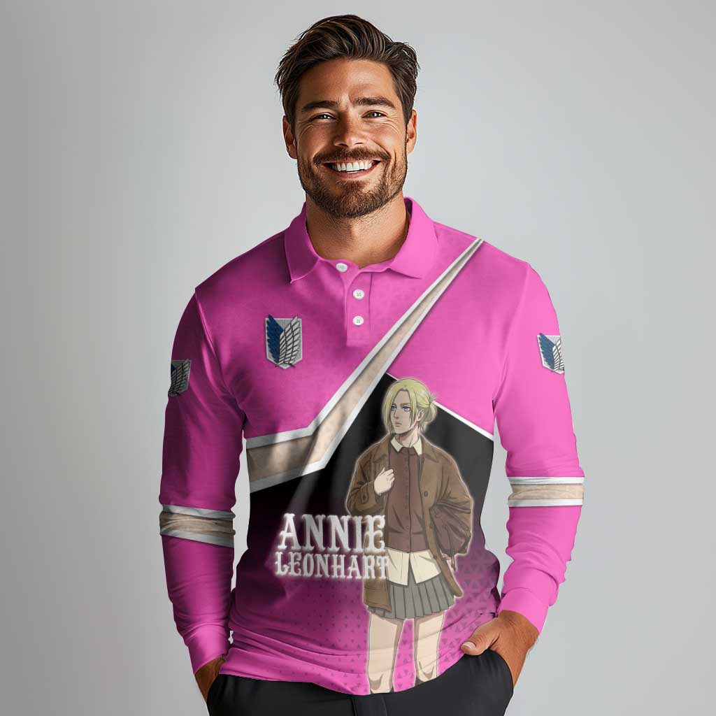 Annie Leonhart Attack on Titan Long Sleeve Polo Shirt Anime Preppy Streetwear Style