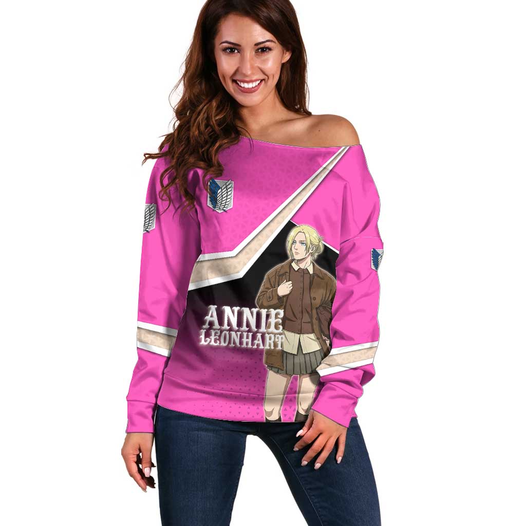 Annie Leonhart Attack on Titan Off Shoulder Sweater Anime Preppy Streetwear Style