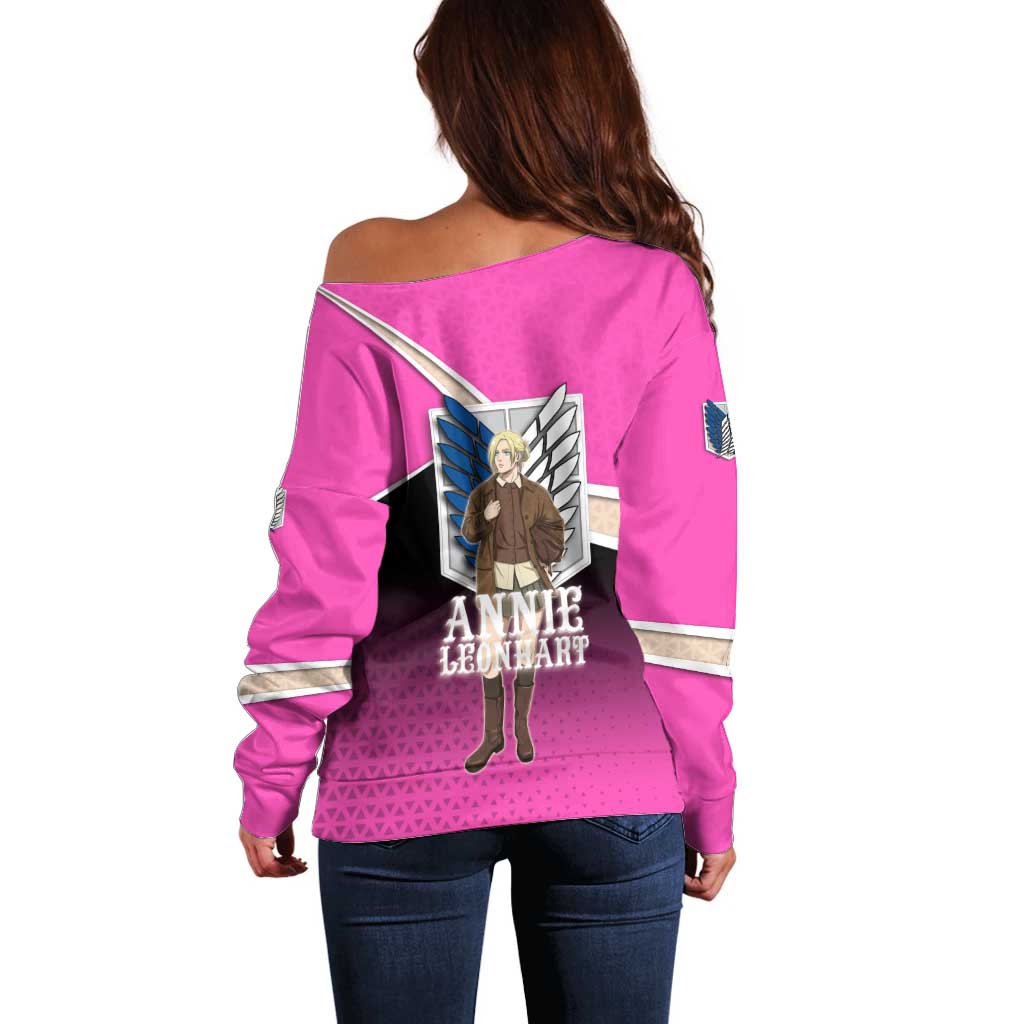 Annie Leonhart Attack on Titan Off Shoulder Sweater Anime Preppy Streetwear Style