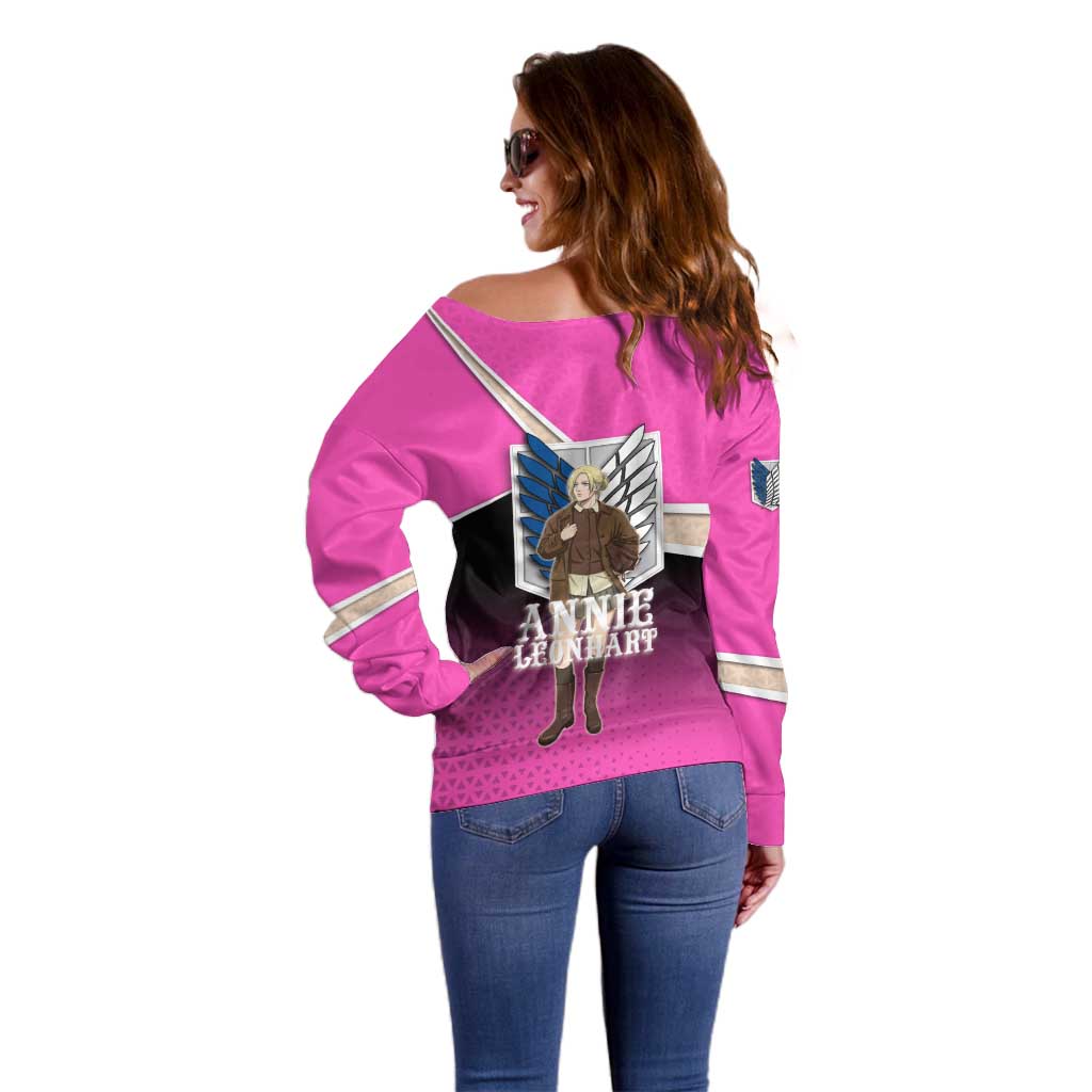Annie Leonhart Attack on Titan Off Shoulder Sweater Anime Preppy Streetwear Style