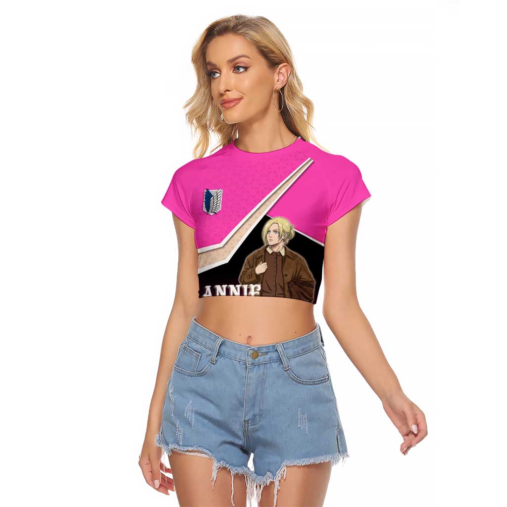 Annie Leonhart Attack on Titan Raglan Cropped T Shirt Anime Preppy Streetwear Style