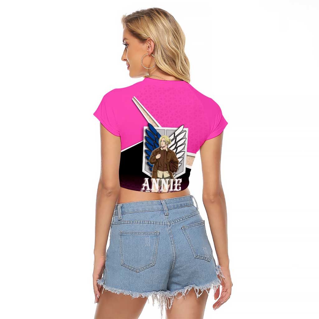 Annie Leonhart Attack on Titan Raglan Cropped T Shirt Anime Preppy Streetwear Style