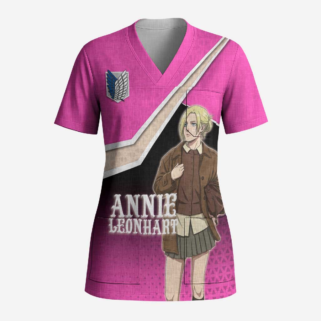 Annie Leonhart Attack on Titan Scrub Top Anime Preppy Streetwear Style