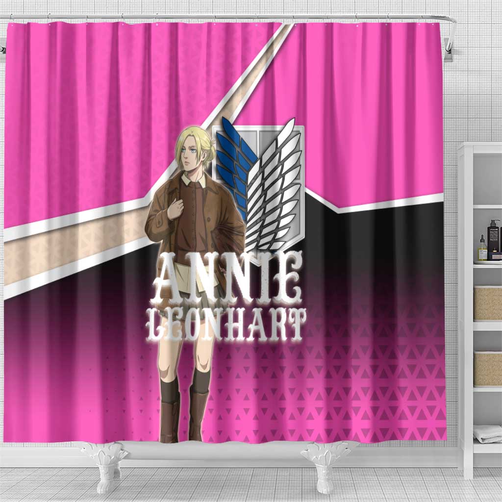 Annie Leonhart Attack on Titan Shower Curtain Anime Preppy Streetwear Style