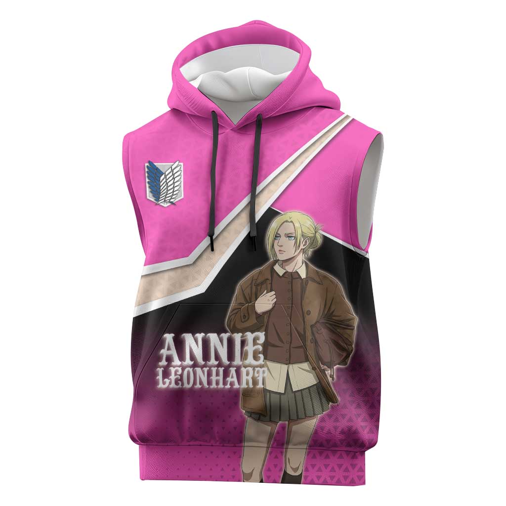 Annie Leonhart Attack on Titan Sleeveless Hoodie Anime Preppy Streetwear Style