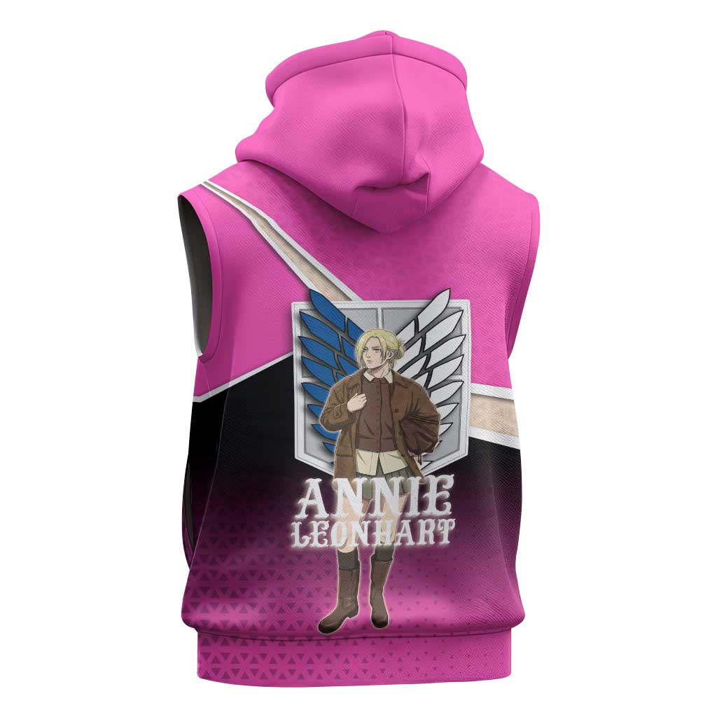 Annie Leonhart Attack on Titan Sleeveless Hoodie Anime Preppy Streetwear Style