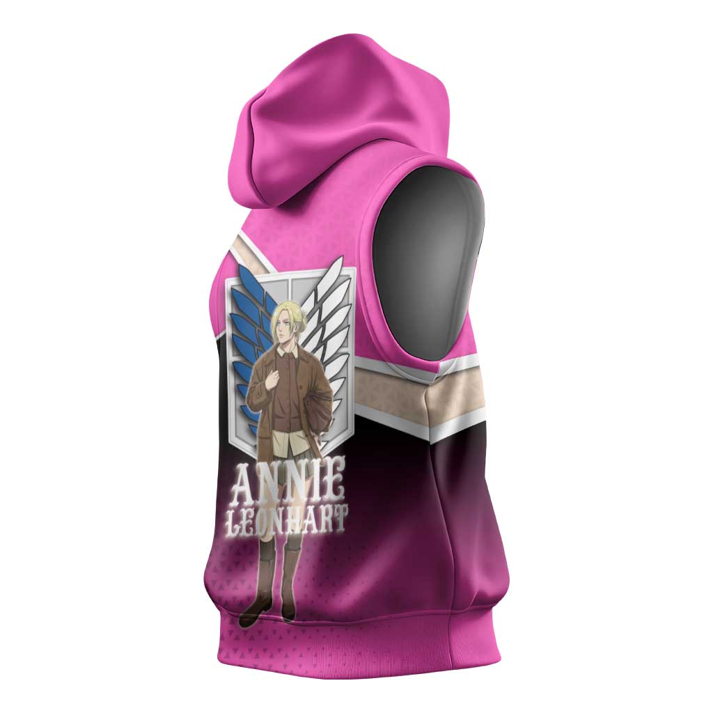 Annie Leonhart Attack on Titan Sleeveless Hoodie Anime Preppy Streetwear Style