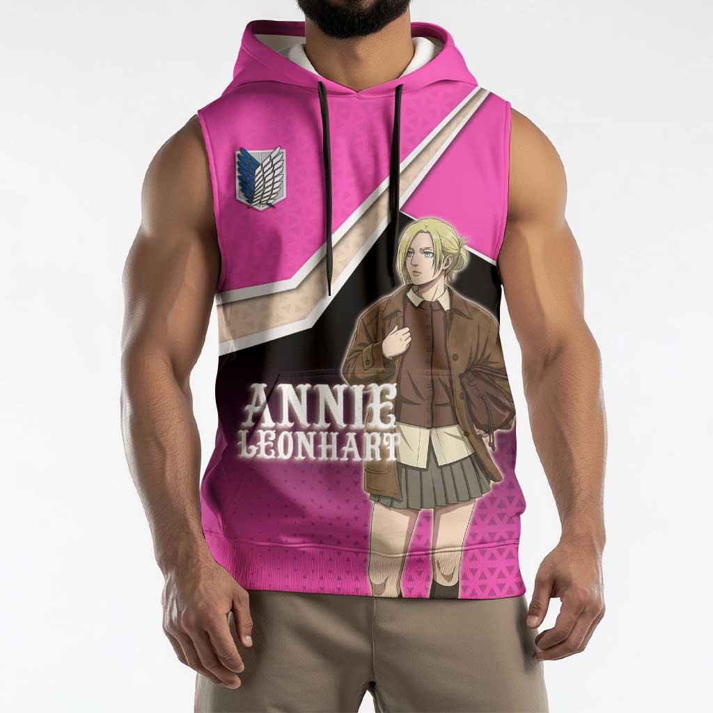 Annie Leonhart Attack on Titan Sleeveless Hoodie Anime Preppy Streetwear Style