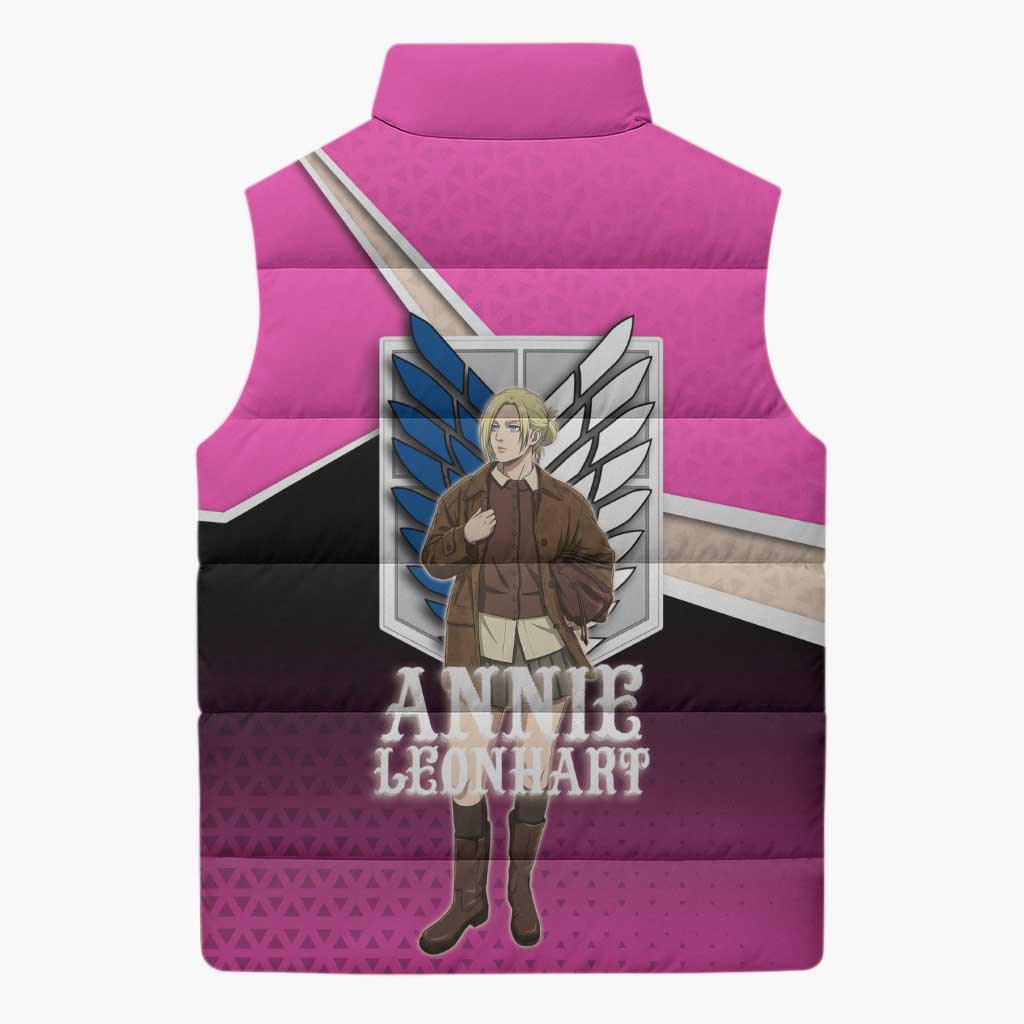 Annie Leonhart Attack on Titan Sleeveless Puffer Jacket Anime Preppy Streetwear Style