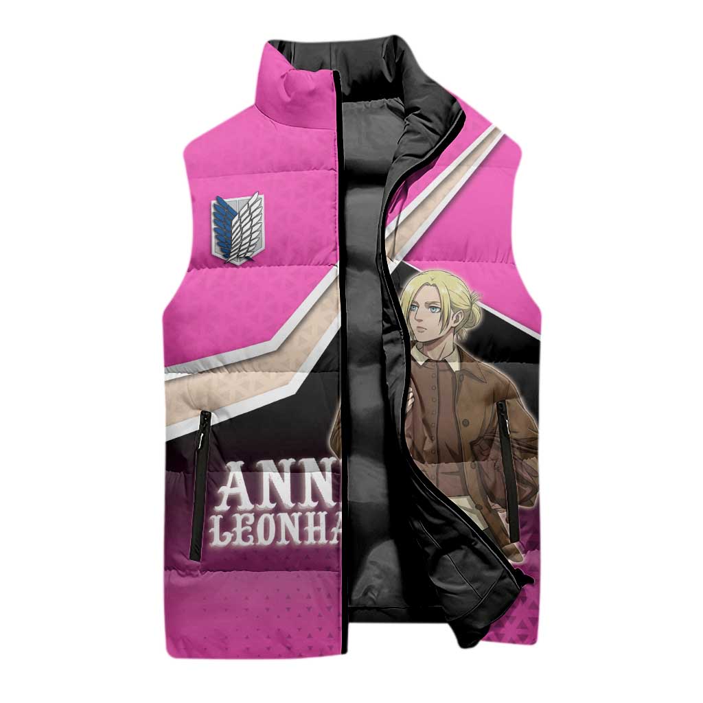 Annie Leonhart Attack on Titan Sleeveless Puffer Jacket Anime Preppy Streetwear Style