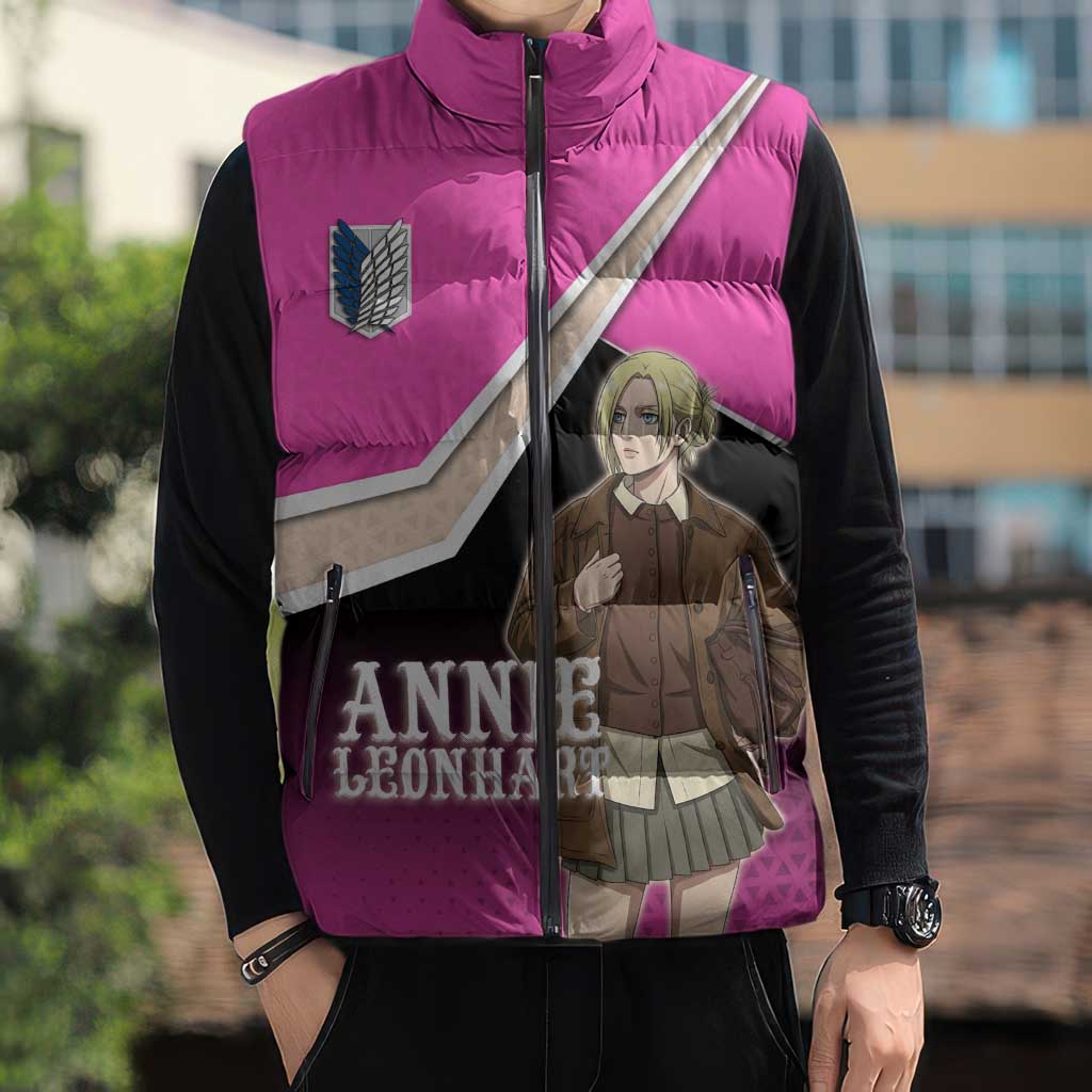 Annie Leonhart Attack on Titan Sleeveless Puffer Jacket Anime Preppy Streetwear Style