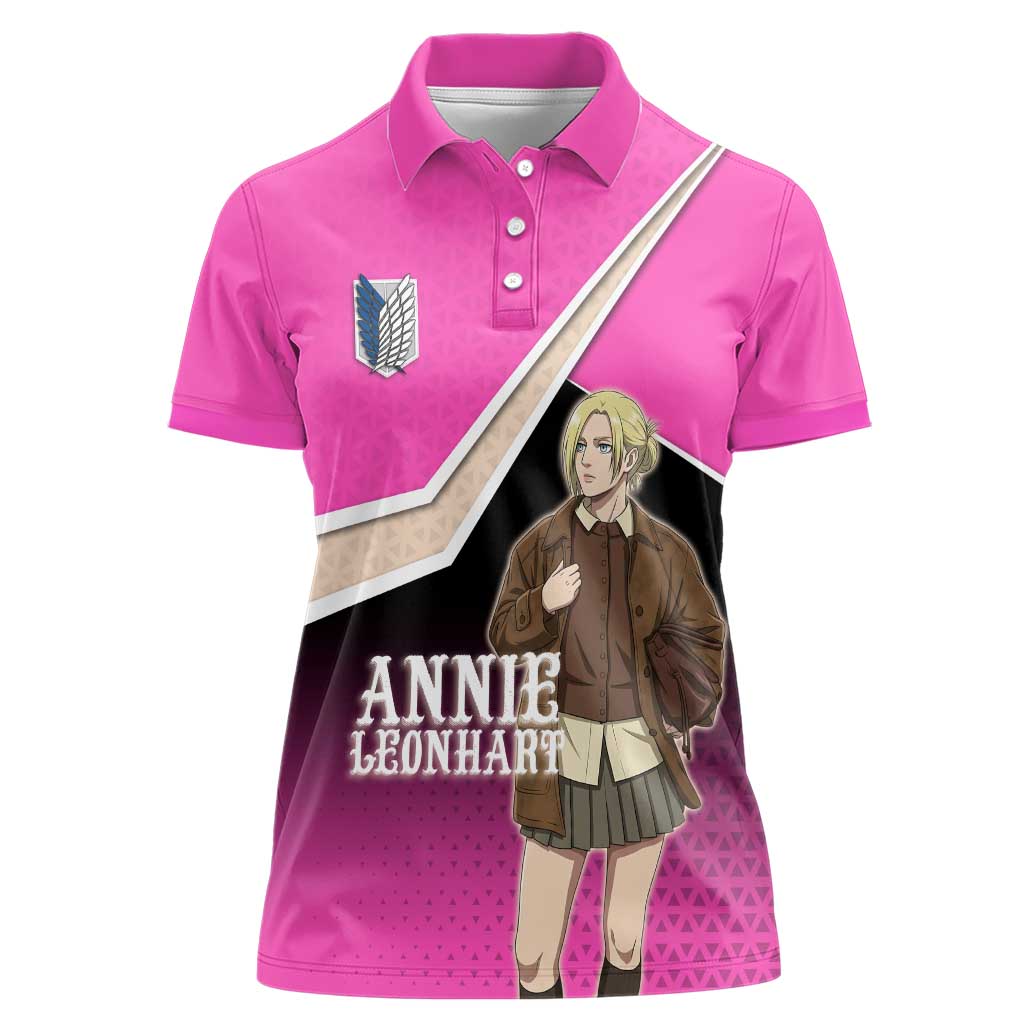Annie Leonhart Attack on Titan Women Polo Shirt Anime Preppy Streetwear Style