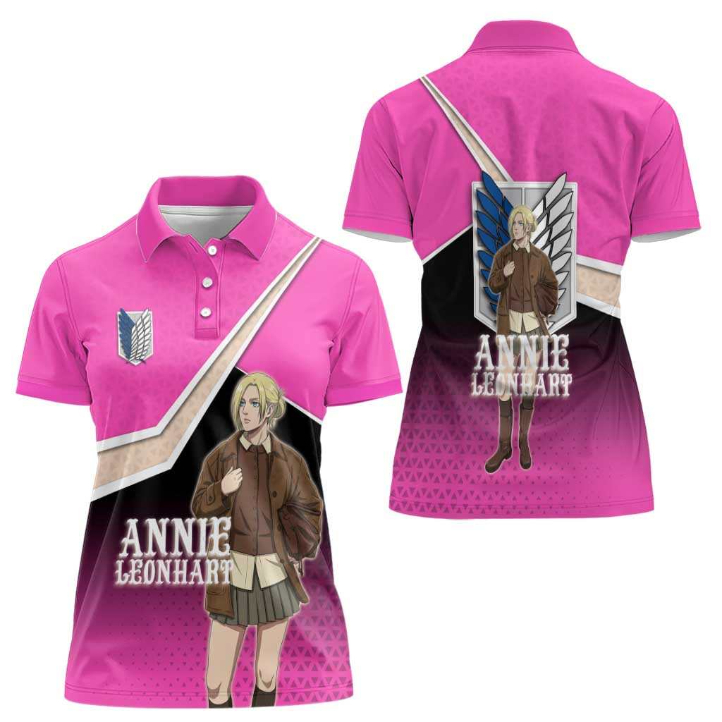 Annie Leonhart Attack on Titan Women Polo Shirt Anime Preppy Streetwear Style